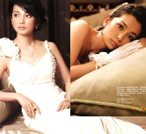 刘若英婚纱照曝光女星唯美婚纱造型