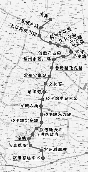 常州地铁线路图一号图片