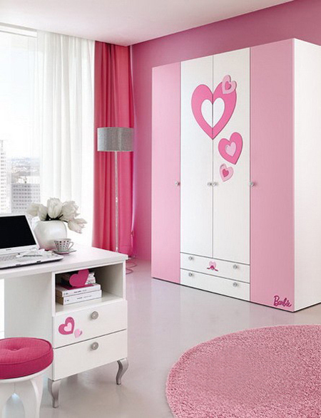 粉色衣柜公主梦 25款芭比娃娃主题卧室