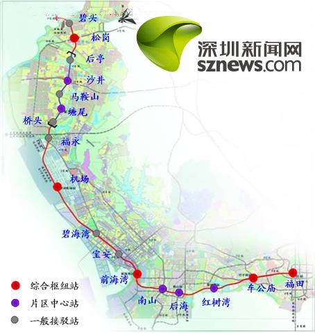 深圳11线地铁站点地图图片