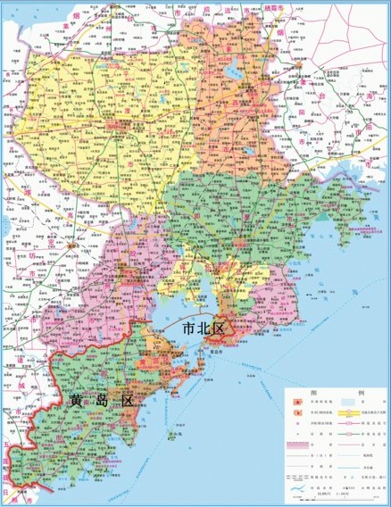 青岛市各区划分地图图片