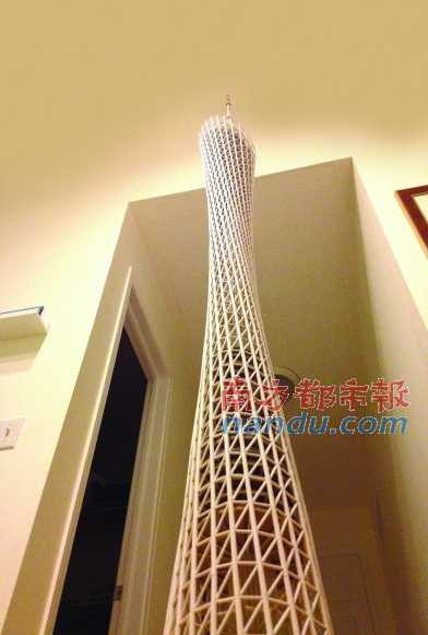 竹签广州塔制作过程图片