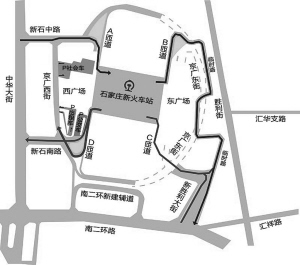 石家庄火车站出口地图图片