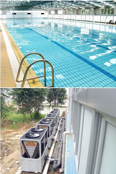 福建泉州福山轴承游泳馆热泵(空气能热水器)热水工程