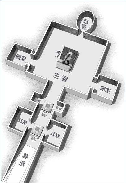 从墙体砖砌筑形式判断,原主室顶部应为穹隆顶结构.