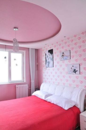 心型墙纸铺贴46平婚房(图)
