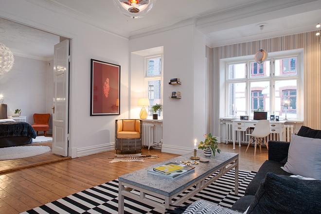 120平米美丽的世纪公寓暖橘色北欧三居组图