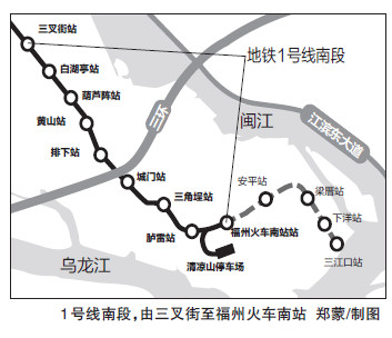 地铁1号线线路图福州图片