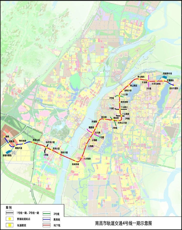 南昌地鐵4號線站點首次曝光 西起望城東至艾溪湖