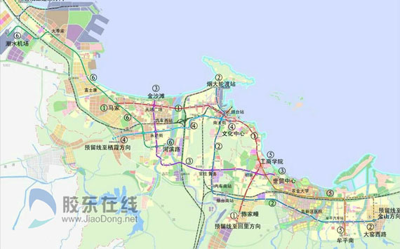 烟台地铁线路图 高清图片