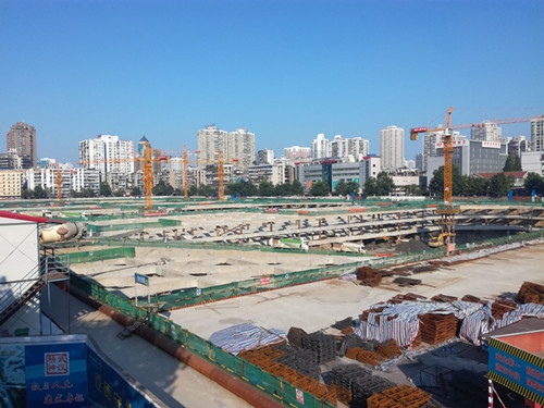 实探武汉恒隆广场建设进度地下三层结构已可见