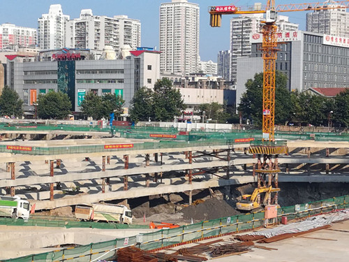 实探武汉恒隆广场建设进度地下三层结构已可见