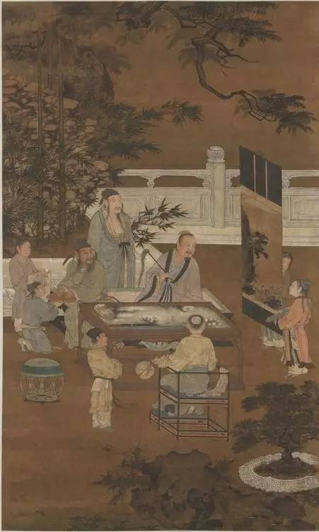 明 《明人十八学士图》局部(现藏台北故宫博物院)