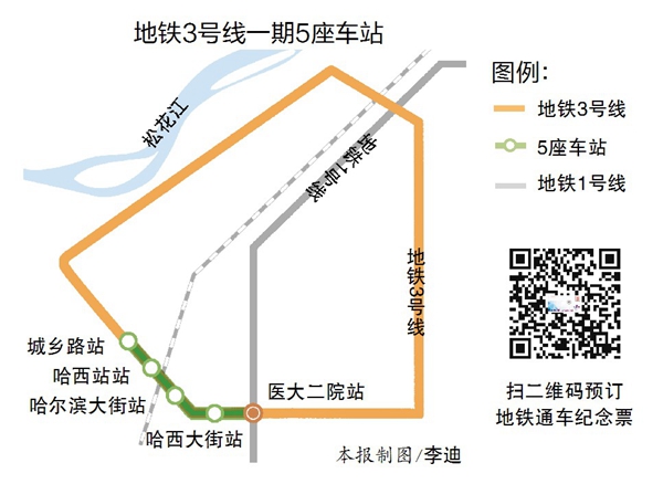 記者從哈爾濱地鐵集團瞭解到,地鐵3號線一期工程預計在春節前實現載客