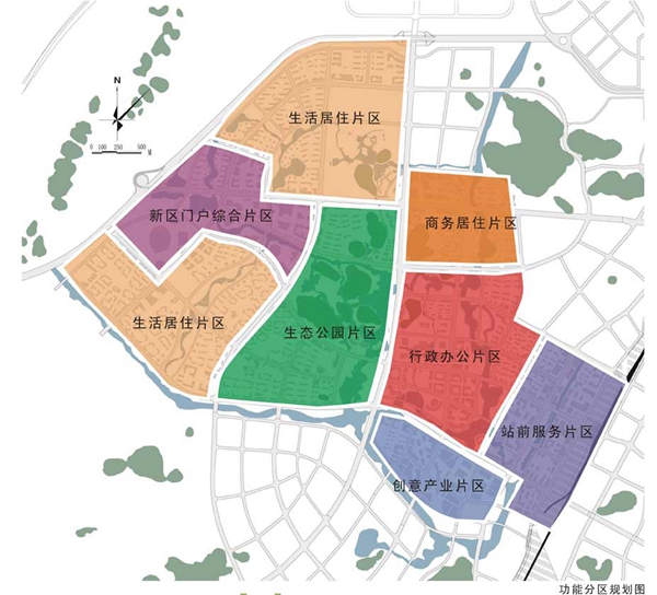 临桂新区中心区功能分区规划图