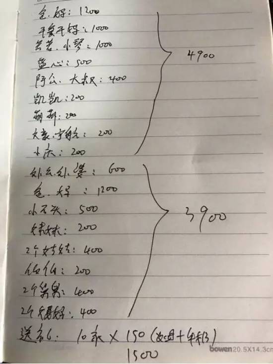 小霖的春节账单