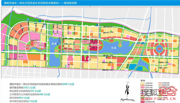 濮阳市城乡一体化示范区起步区规划城乡用地3898