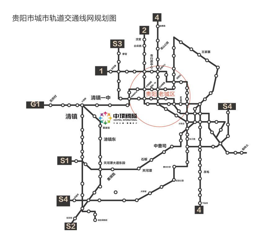 贵阳市二环四路城市带的强大影响力,以及规划中的城际铁路s2号线