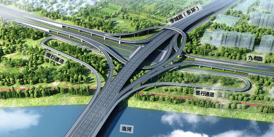 其中,中州路立交位于李城路(东环)与中州东路交叉口,向东衔接二广高速