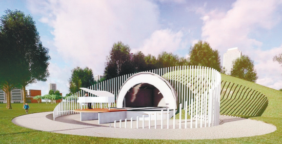 沈阳钢琴音乐广场完成主体施工