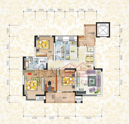 阿q讲户型:骏浩华庭142㎡大入户花园户型点评