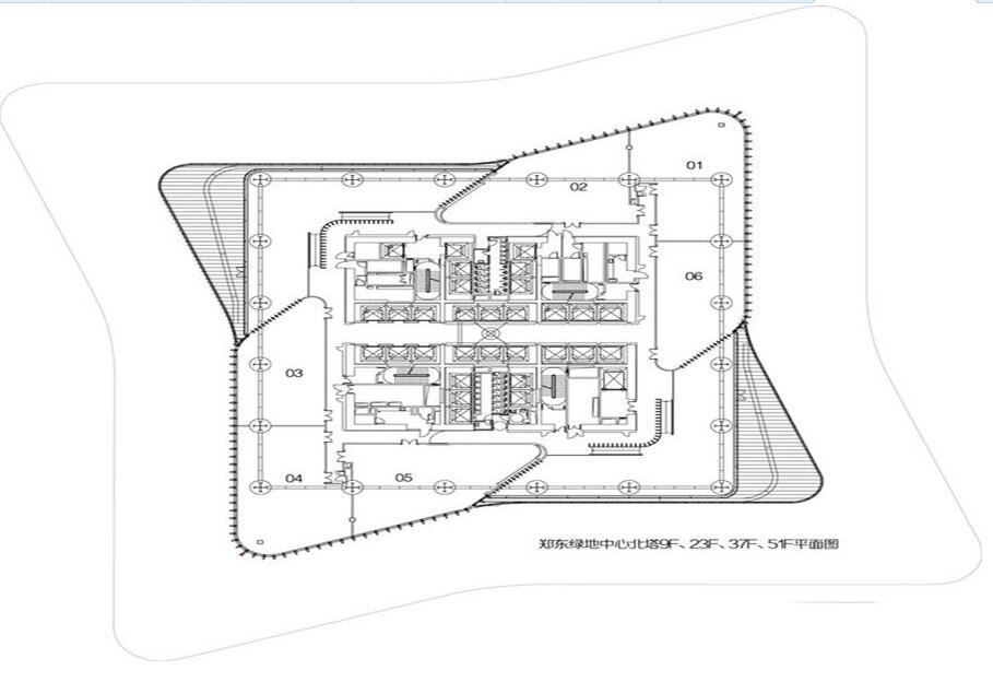 鄭東綠地中心北塔樓層平面圖